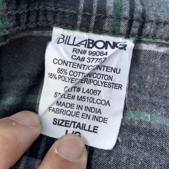 Men's Billabong Coastline Flannel Button Up Shirt, Size Large, - Picture 11 of 13